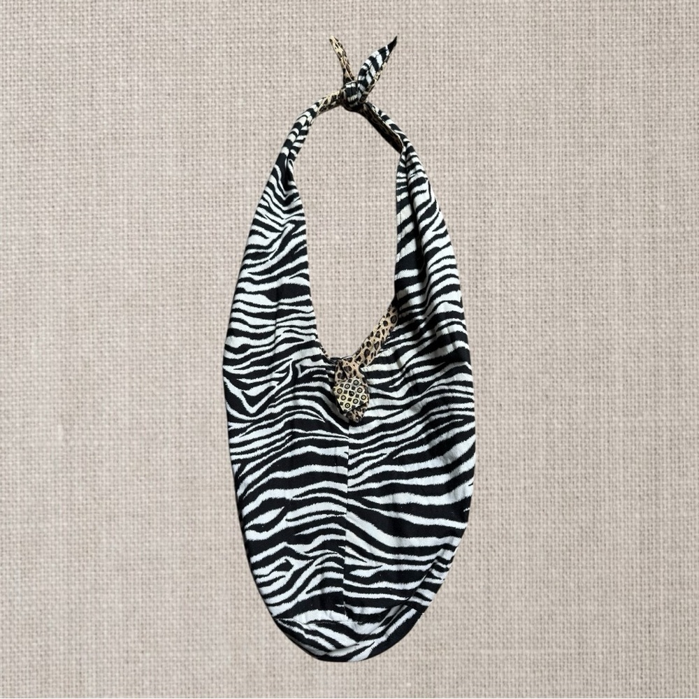 Hand-Crafted Reversible Hobo Bag with Button Closure
